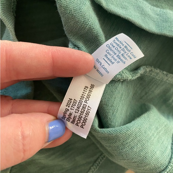 Marine Layer Green Cropped Vintage Slub Polo Tee XS - Picture 15 of 15